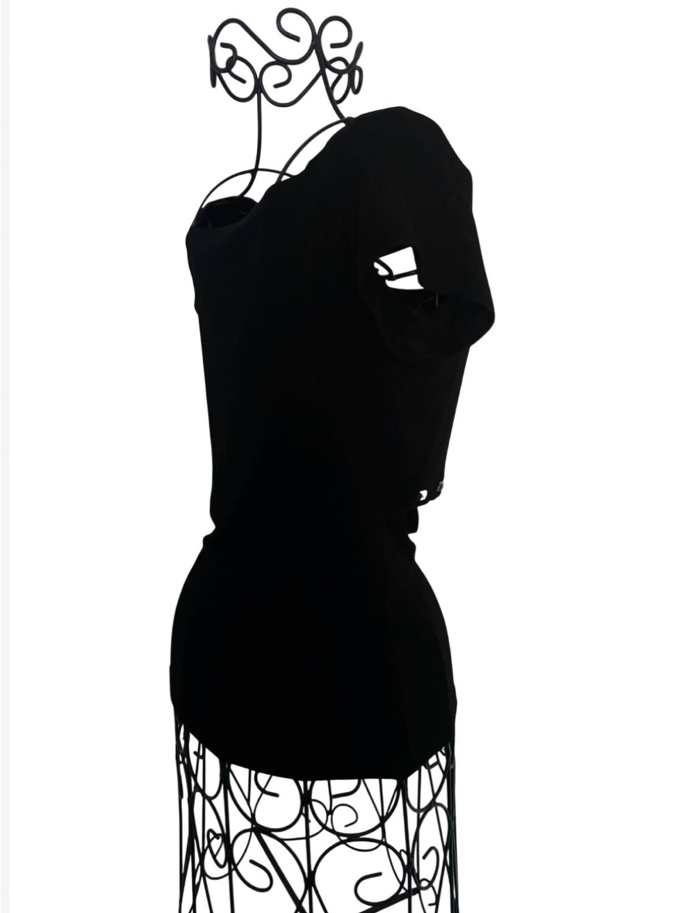Handcrafted Black Stud-Trim Cut Out 2000s Women's Top - Picture 10 of 14